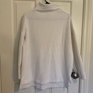 Minimalist Scandinavian White Ribbed Turtleneck